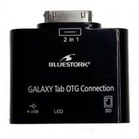 Bluestork BS-GAL-RDR/SD cambiador de género para cable Samsung 30-pin USB 2.0/SD Card Negro