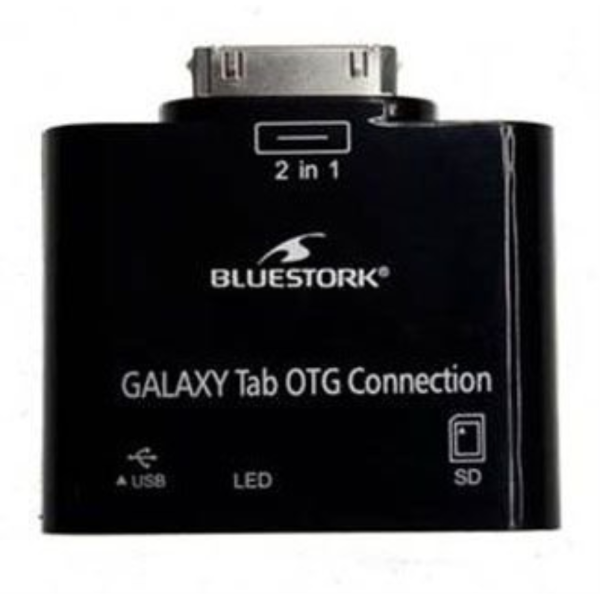 Bluestork BS-GAL-RDR/SD cambiador de género para cable Samsung 30-pin USB 2.0/SD Card Negro