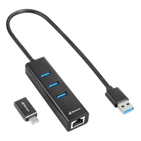 Sharkoon 4044951037575 base para portátil y replicador de puertos Inalámbrico USB 3.2 Gen 1 (3.1 Gen 1) Type-C Negro