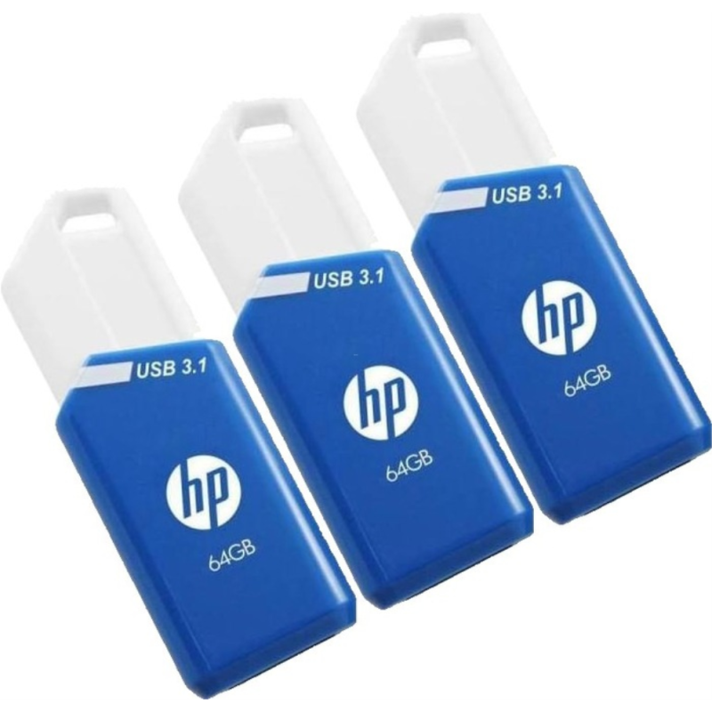 HP x755w Triple Pack unidad flash USB 64 GB USB tipo A 3.2 Gen 1 (3.1 Gen 1) Azul, Blanco