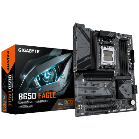 GIGABYTE B650 EAGLE Placa base - AMD Ryzen serie 9000, VRM de 12+2+2 fases, hasta 7600 MHz DDR5 (OC), 1xPCIe 5.0 + 2xPCIe 4.0 M.