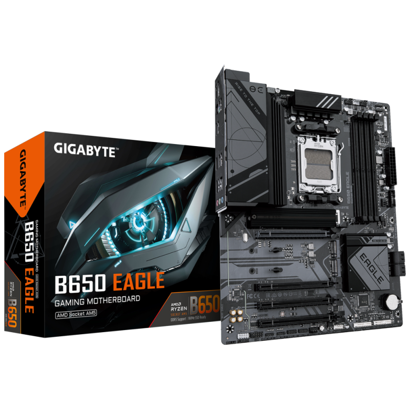 GIGABYTE B650 EAGLE Placa base - AMD Ryzen serie 9000, VRM de 12+2+2 fases, hasta 7600 MHz DDR5 (OC), 1xPCIe 5.0 + 2xPCIe 4.0 M.
