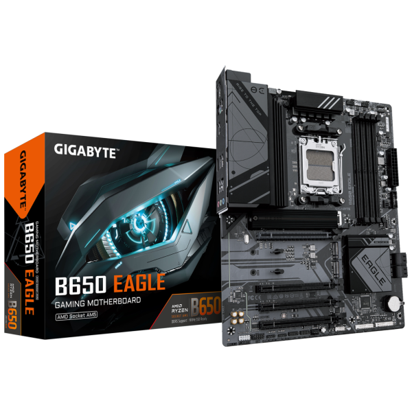 GIGABYTE B650 EAGLE Placa base - AMD Ryzen serie 9000, VRM de 12+2+2 fases, hasta 7600 MHz DDR5 (OC), 1xPCIe 5.0 + 2xPCIe 4.0 M.