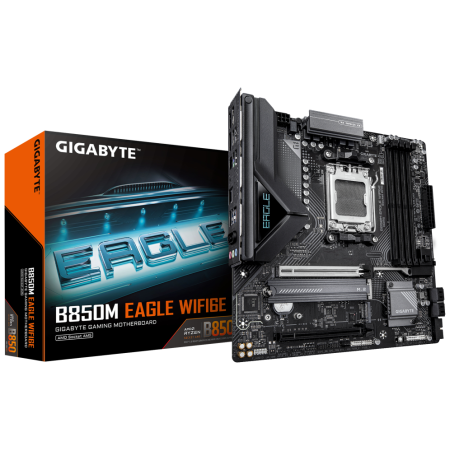 GIGABYTE B850M EAGLE WIFI6E Placa Base - Procesadores AMD Ryzen Serie 9000, VRM digital de 8+2+2 fases, hasta 8200MHz DDR5 (OC),