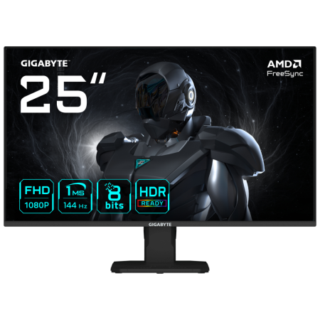 GIGABYTE GS25F14 Monitor Gaming FHD de 25” - 1920 x 1080, 144Hz, 1ms, 300 cd/m², Display HDR 10, HDMI 2.0, DisplayPort 1.2
