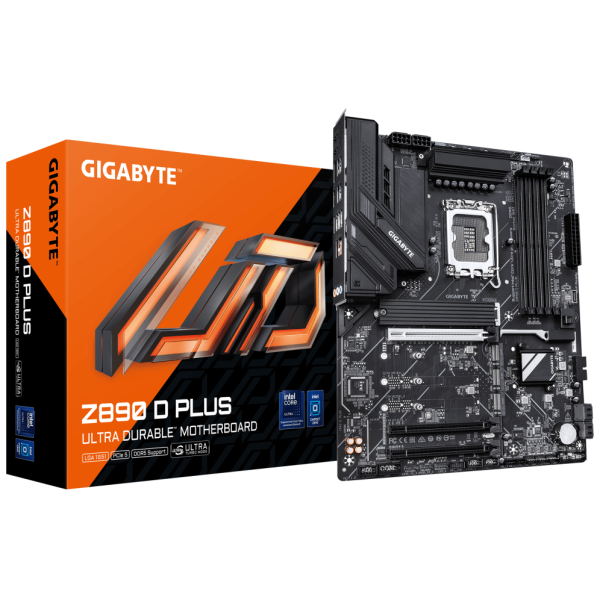 GIGABYTE Z890 D PLUS Placa Base – Compatible con procesadores Intel Core Ultra (Serie 2), VRM de 12+1+2 fases, hasta 9466 MHz DD