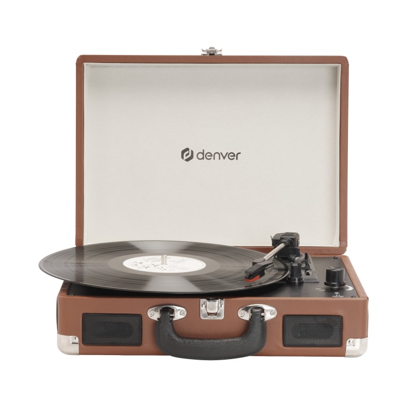 Denver VPL-120BR tocadisco Tocadiscos de tracción directa Marrón Manual