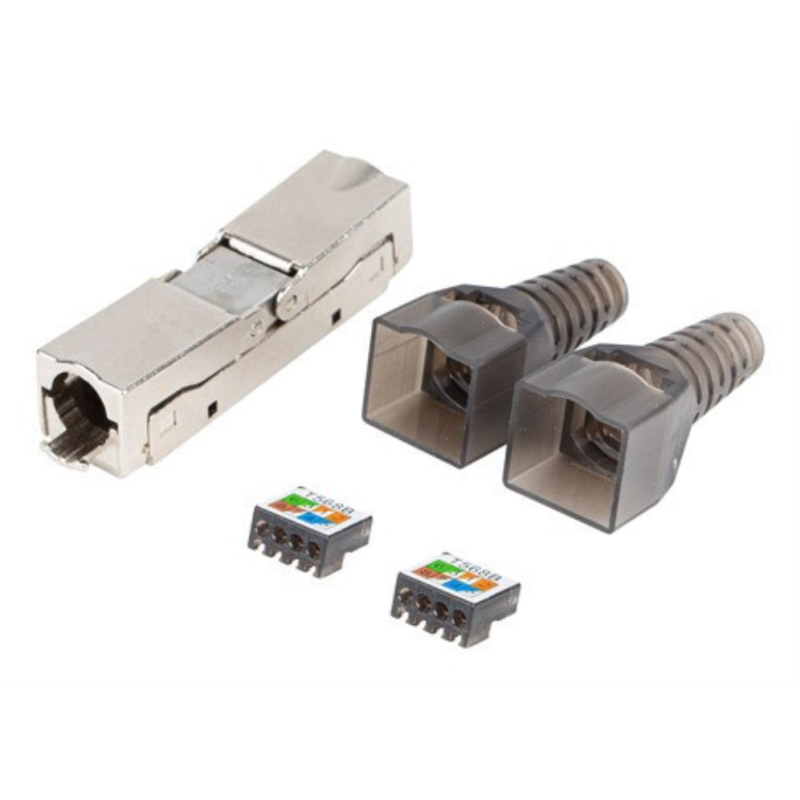 Lanberg PL2SA-6000TL conector RJ-45 Plata, Transparente
