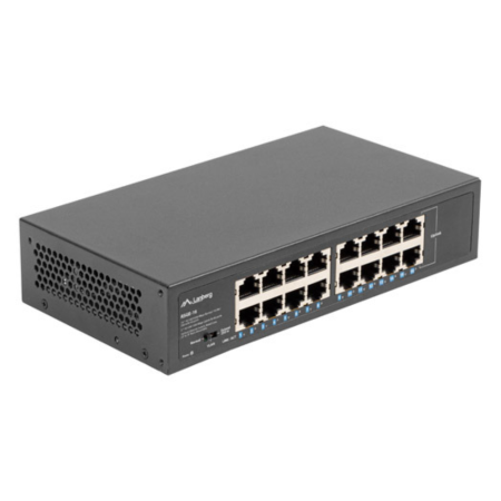 Lanberg RSGE-16 switch No administrado Gigabit Ethernet (10/100/1000) 1U Negro