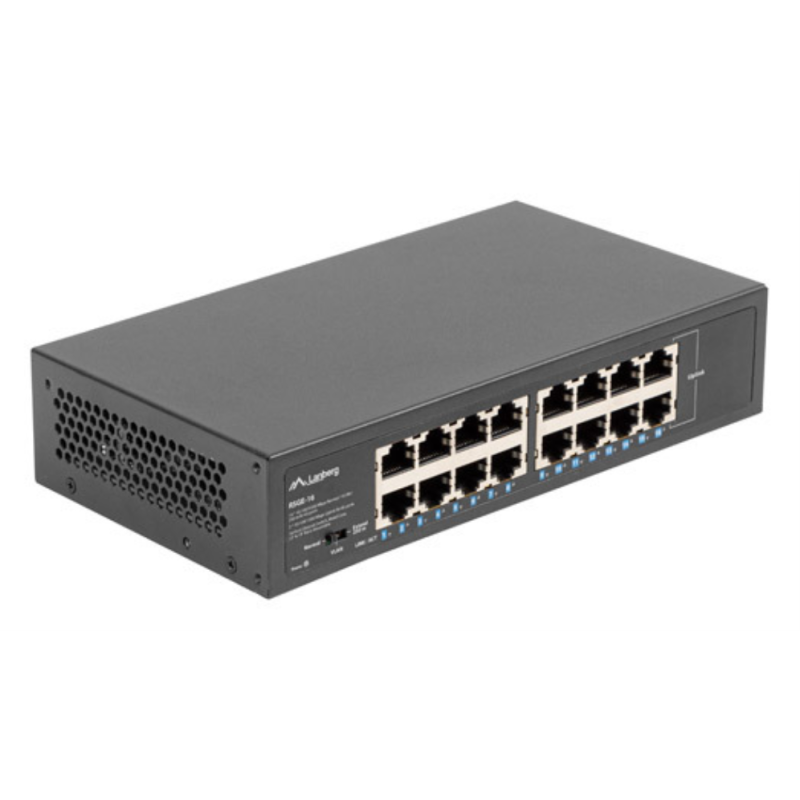 Lanberg RSGE-16 switch No administrado Gigabit Ethernet (10/100/1000) 1U Negro
