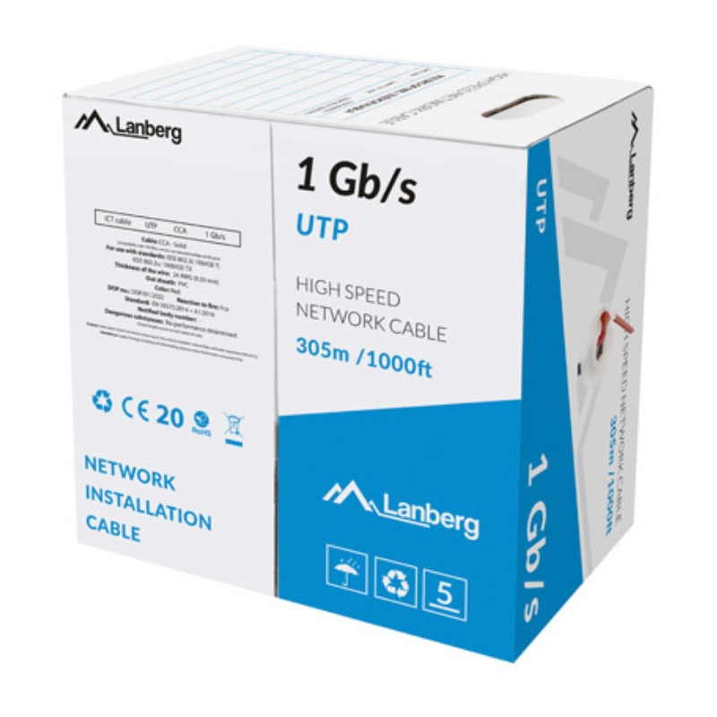 Lanberg LCU6-10CC-0305-R cable de red Rojo 305 m U/UTP (UTP)