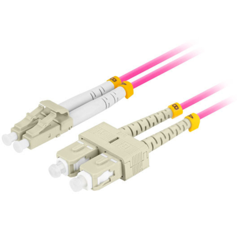 Lanberg FO-LUSU-MD41-0020-VT Cable de fibra óptica e InfiniBand 2 m 2x LC 2x SC LC/SC Rosa