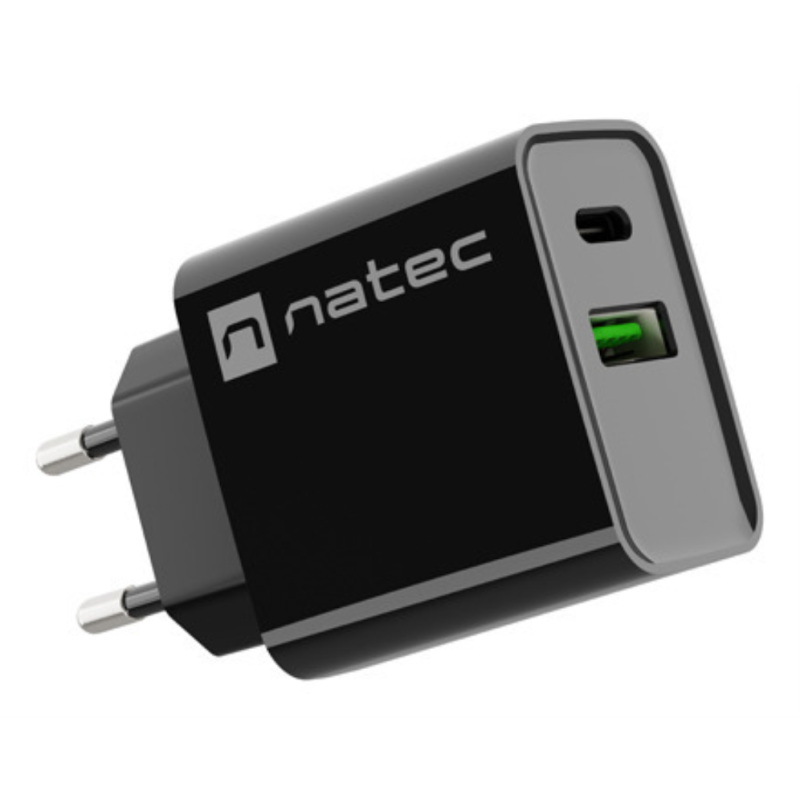 NATEC RIBERA Universal Negro Corriente alterna Carga rápida Interior