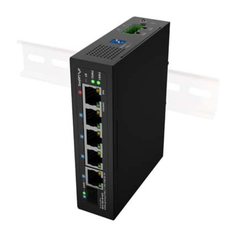 Lanberg ILFE-4P-1GE-1S-90 switch No administrado Fast Ethernet (10/100) Energía sobre Ethernet (PoE) 1U Negro