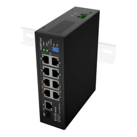 Lanberg ILFE-8P-1GE-1S-120 switch No administrado Fast Ethernet (10/100) Energía sobre Ethernet (PoE) 1U Negro