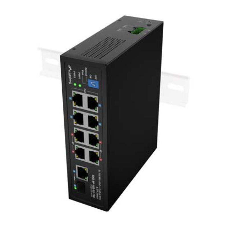 Lanberg ILFE-8P-1GE-1S-120 switch No administrado Fast Ethernet (10/100) Energía sobre Ethernet (PoE) 1U Negro