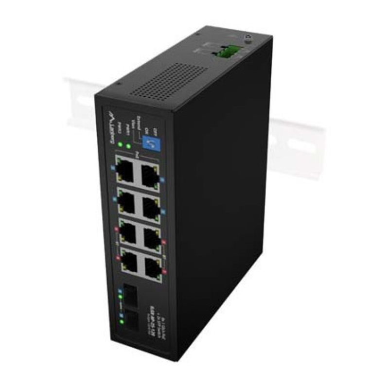 Lanberg ILGE-8P-2S-120 switch No administrado Fast Ethernet (10/100) Energía sobre Ethernet (PoE) 1U Negro
