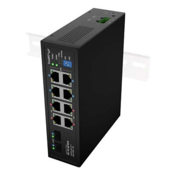 Lanberg ILGE-8P-2S-120 switch No administrado Fast Ethernet (10/100) Energía sobre Ethernet (PoE) 1U Negro