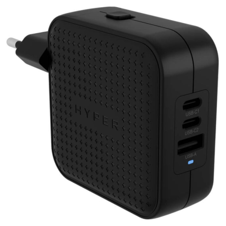 HYPER HJ1003BKWWGL cargador de dispositivo móvil Portátil, Smartphone, Tableta Negro Corriente alterna Carga rápida Interior
