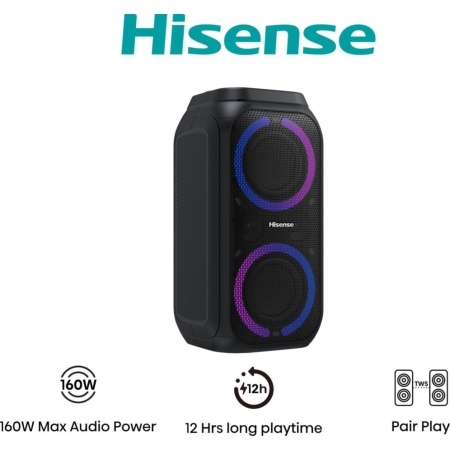 Hisense Party Rocket 160 Altavoz para fiestas Negro 160 W
