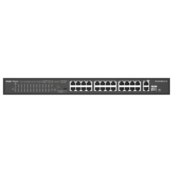 Ruijie Networks RG-ES126S-LP V2 switch No administrado Fast Ethernet (10/100) Energía sobre Ethernet (PoE) Negro