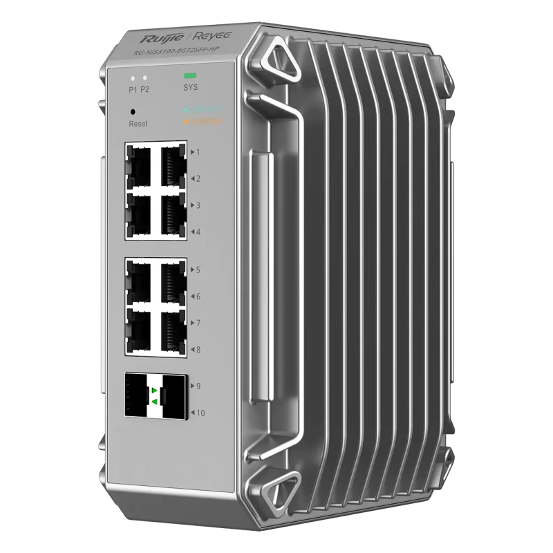 Ruijie Networks RG-NIS3100-8GT2SFP-HP switch Gestionado L2 Gigabit Ethernet (10/100/1000) Energía sobre Ethernet (PoE) Gris