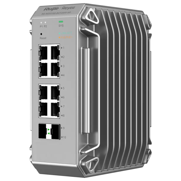 Ruijie Networks RG-NIS3100-8GT2SFP-HP switch Gestionado L2 Gigabit Ethernet (10/100/1000) Energía sobre Ethernet (PoE) Gris