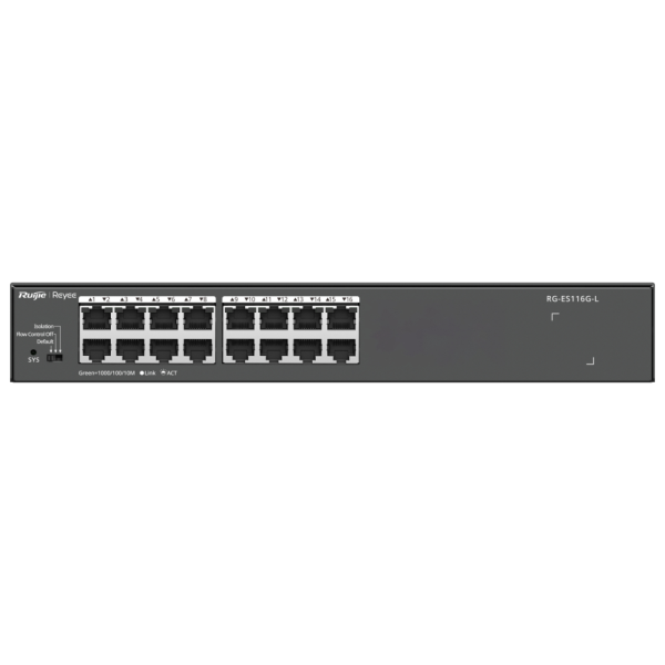 Ruijie Networks RG-ES116G-L switch No administrado L2 Gigabit Ethernet (10/100/1000) Negro