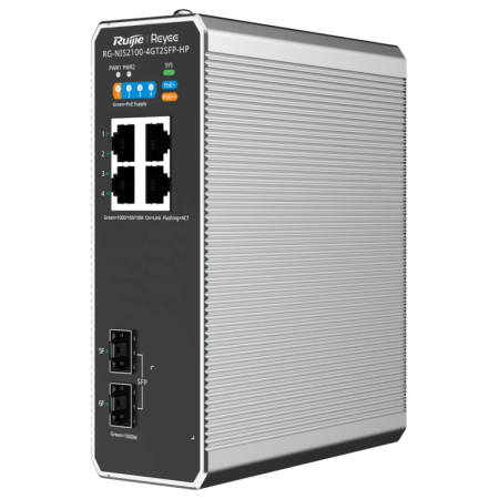 Ruijie Networks RG-NIS2100 Gestionado L2 Gigabit Ethernet (10/100/1000) Energía sobre Ethernet (PoE) Negro, Acero inoxidable