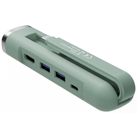 Ewent EW1148 base para portátil y replicador de puertos Alámbrico USB 3.2 Gen 1 (3.1 Gen 1) Type-C Verde