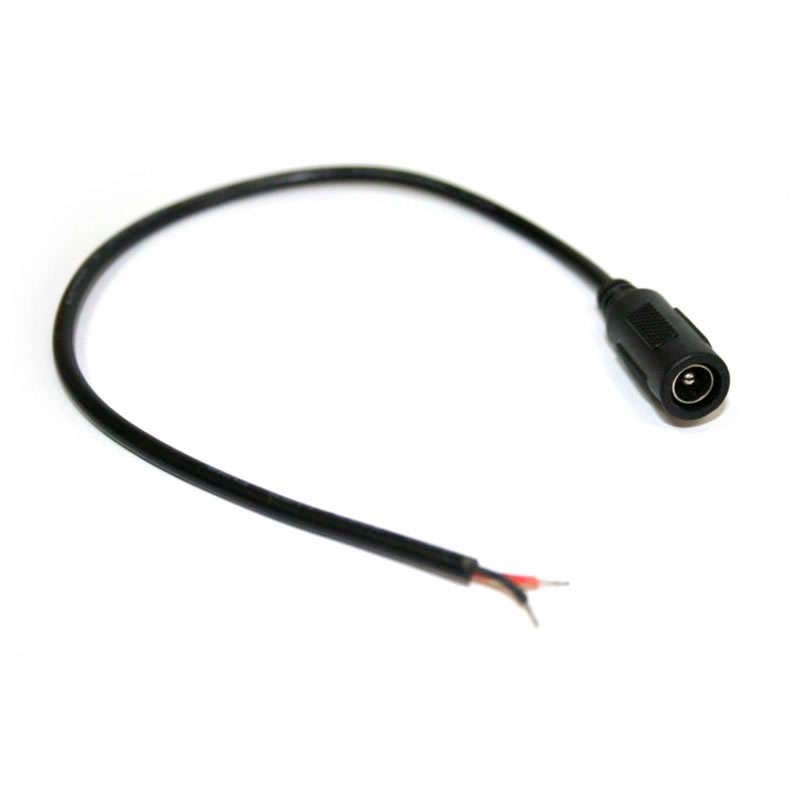 Cable DC 5,5*2,5mm Jack Hembra 30cm negro