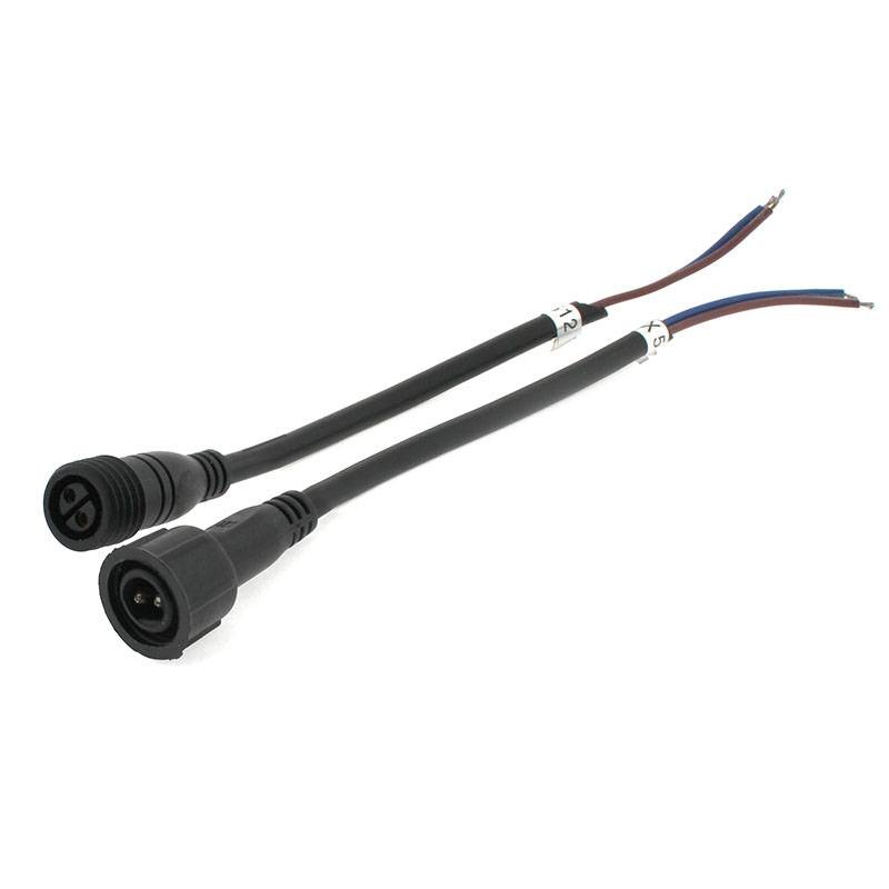 Cables conexión 2 Pinx0,75mm, 20cm, IP67, negro