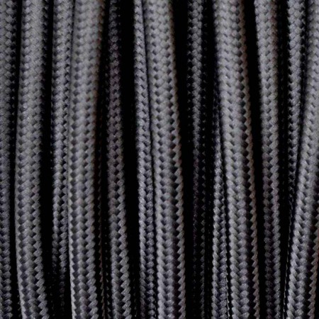 Cable textil redondo 2x0,75mm, 1m, negro