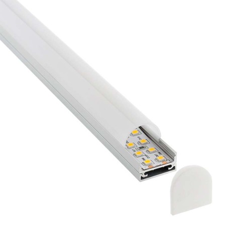 KIT - Perfil aluminio STUV para tiras LED, 2 metros