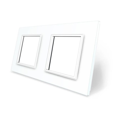 Frontal cristal blanco 2x huecos LIVOLO