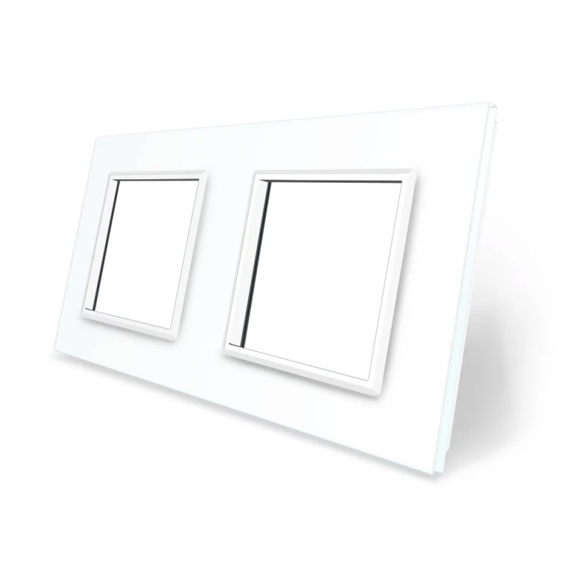 Frontal cristal blanco 2x huecos LIVOLO