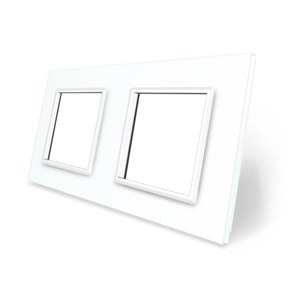 Frontal cristal blanco 2x huecos LIVOLO