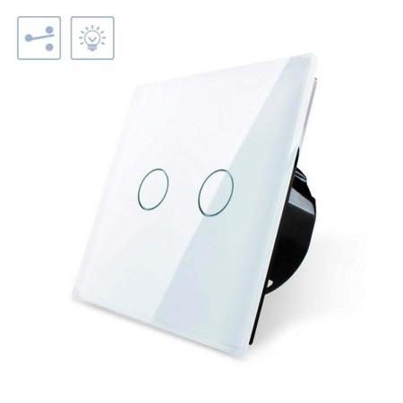 Conmutador táctil doble, frontal blanco LIVOLO