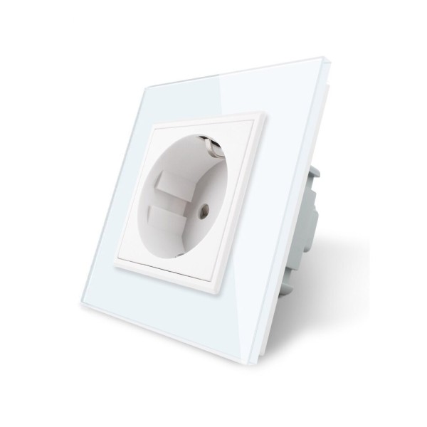 Enchufe Schuko EU 16A, frontal blanco LIVOLO