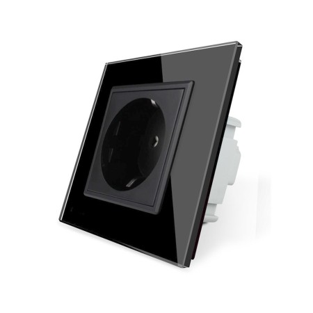 Enchufe Schuko EU 16A, frontal negro LIVOLO