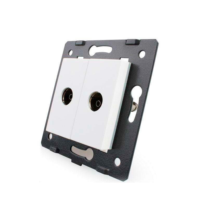Mecanismo de empotrar 2x TV, blanco LIVOLO