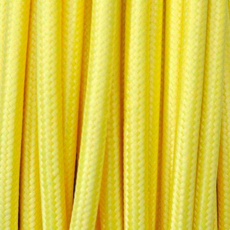 Cable textil redondo 2x0,75mm, 1m, amarillo