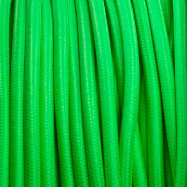 Cable textil redondo 2x0,75mm, 1m, verde