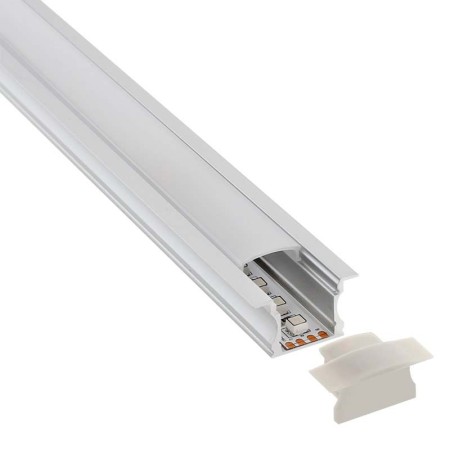 KIT - Perfil aluminio RIDA para tiras LED, 1 metro