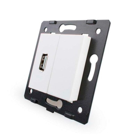 Mecanismo de empotrar enchufe USB, blanco LIVOLO