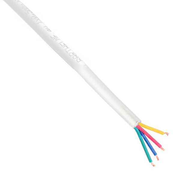 Cable redondo de conexión para tiras LED RGB 4x0,20mm - 1 metro, blanco