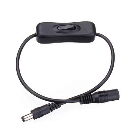 Cable conexión DC Jack Hembra-Macho con interruptor