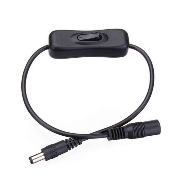 Cable conexión DC Jack Hembra-Macho con interruptor