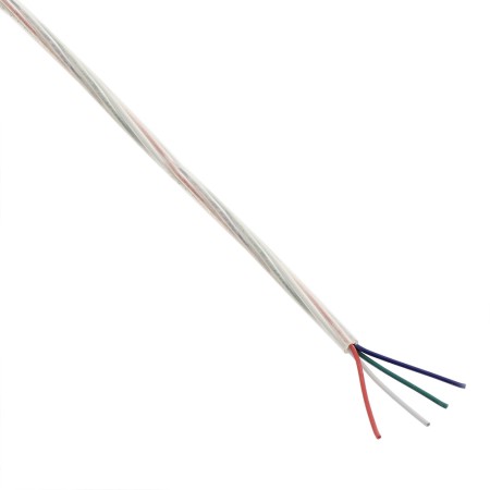 Cable redondo transparente 4x0,50mm RGB, 1m