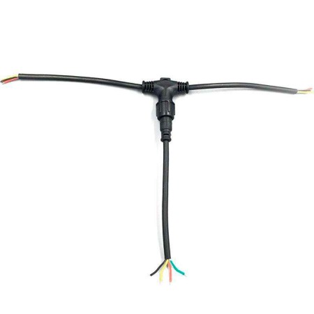 Cable conexión T, 4 Pinx0,5mm, 20cm, IP68, negro